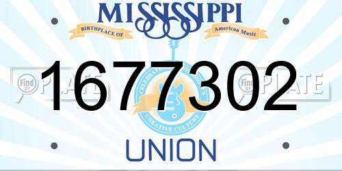 1677302 Mississippi License Plate