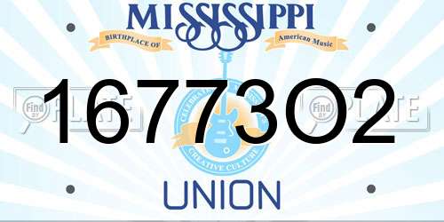 16773O2 Mississippi License Plate