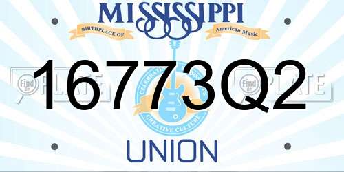16773Q2 Mississippi License Plate