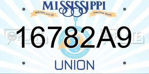 16782A9 Mississippi License Plate