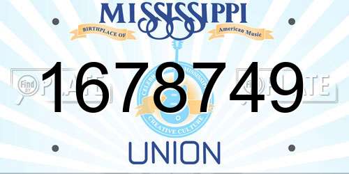 1678749 Mississippi License Plate