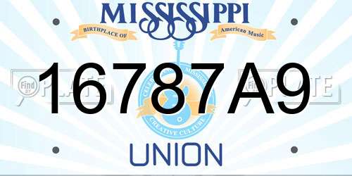 16787A9 Mississippi License Plate