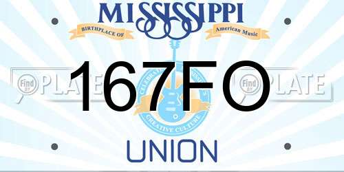 167FO Mississippi License Plate