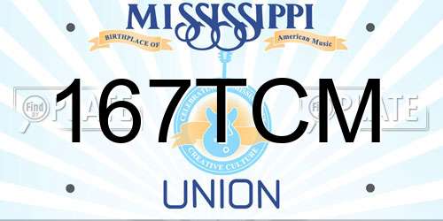 167TCM Mississippi License Plate