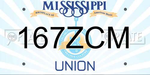 167ZCM Mississippi License Plate