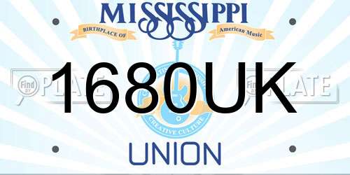 1680UK Mississippi License Plate