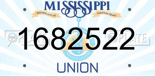 1682522 Mississippi License Plate