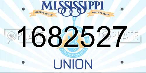 1682527 Mississippi License Plate
