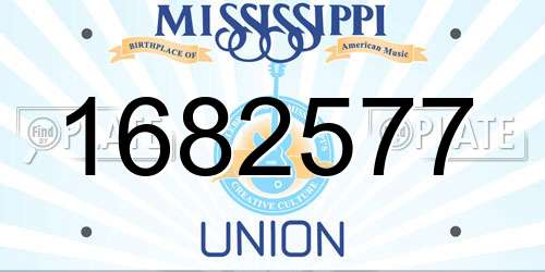 1682577 Mississippi License Plate