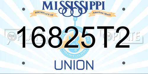 16825T2 Mississippi License Plate