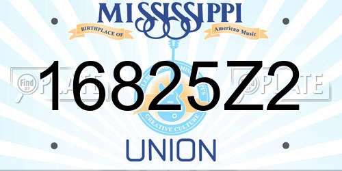 16825Z2 Mississippi License Plate