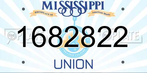 1682822 Mississippi License Plate