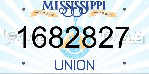 1682827 Mississippi License Plate