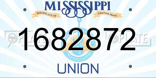 1682872 Mississippi License Plate