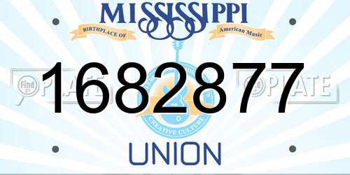 1682877 Mississippi License Plate