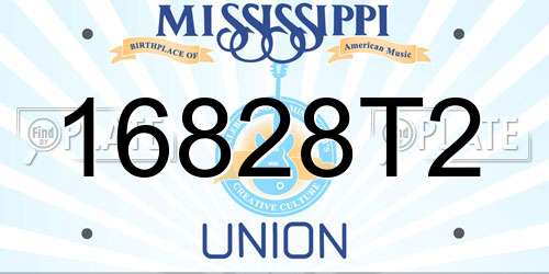 16828T2 Mississippi License Plate
