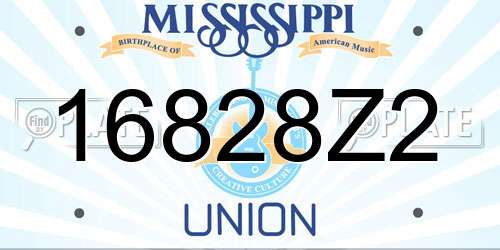 16828Z2 Mississippi License Plate