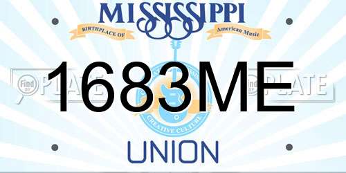 1683ME Mississippi License Plate