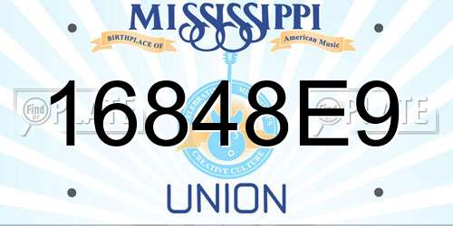 16848E9 Mississippi License Plate