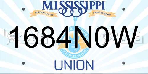 1684N0W Mississippi License Plate