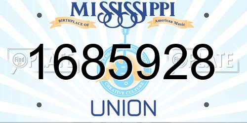 1685928 Mississippi License Plate