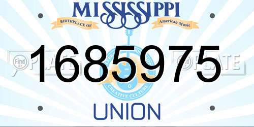 1685975 Mississippi License Plate