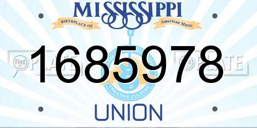1685978 Mississippi License Plate