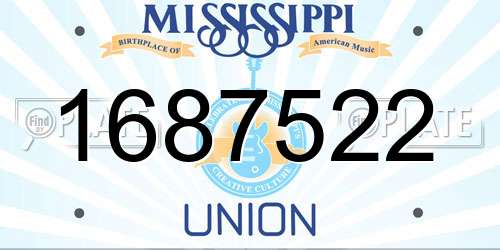 1687522 Mississippi License Plate