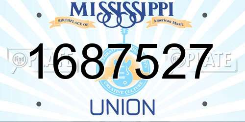 1687527 Mississippi License Plate