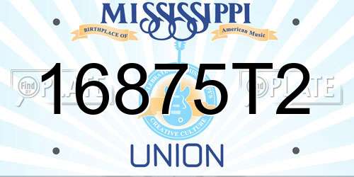 16875T2 Mississippi License Plate