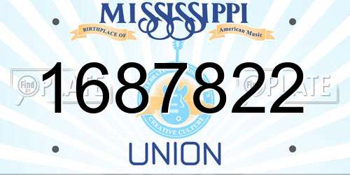 1687822 Mississippi License Plate