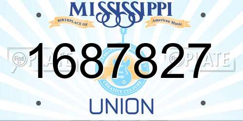 1687827 Mississippi License Plate