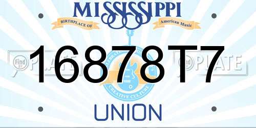 16878T7 Mississippi License Plate