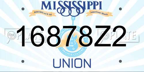 16878Z2 Mississippi License Plate