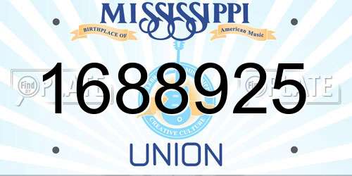 1688925 Mississippi License Plate