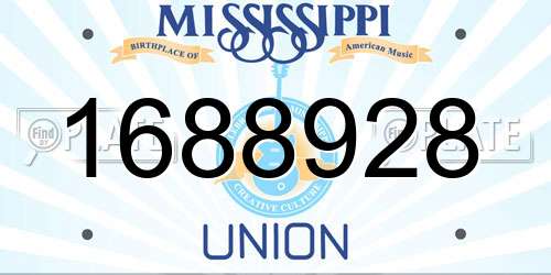 1688928 Mississippi License Plate