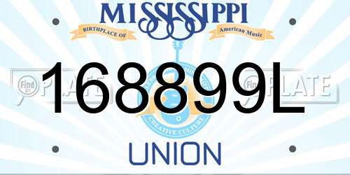 168899L Mississippi License Plate