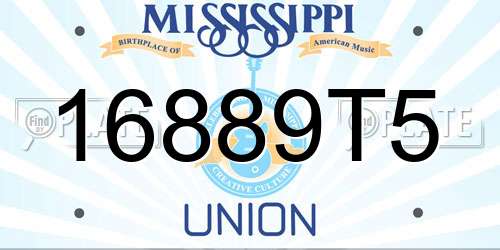 16889T5 Mississippi License Plate