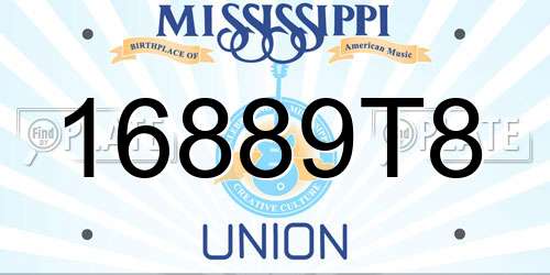 16889T8 Mississippi License Plate