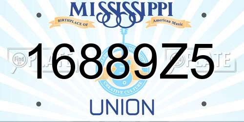 16889Z5 Mississippi License Plate