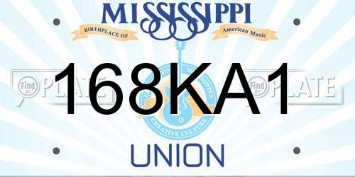 168KA1 Mississippi License Plate