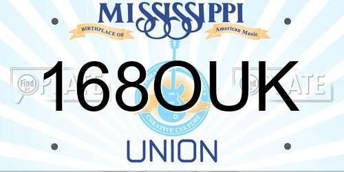 168OUK Mississippi License Plate