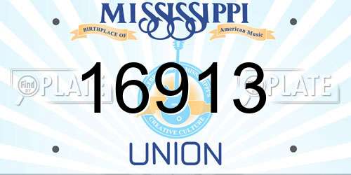 16913 Mississippi License Plate