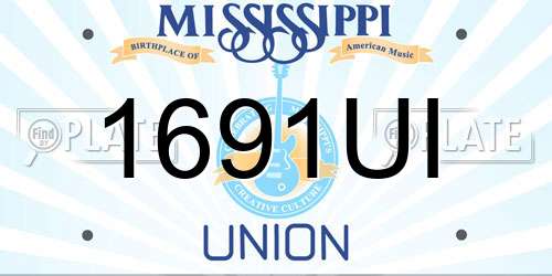 1691UI Mississippi License Plate