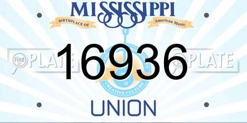 16936 Mississippi License Plate