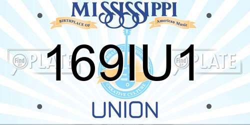 169IU1 Mississippi License Plate