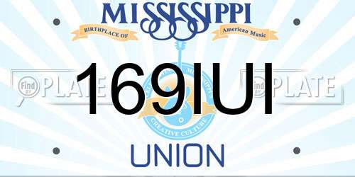 169IUI Mississippi License Plate