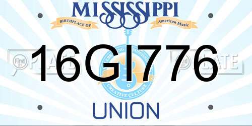 16GI776 Mississippi License Plate
