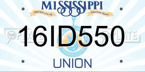 16ID550 Mississippi License Plate