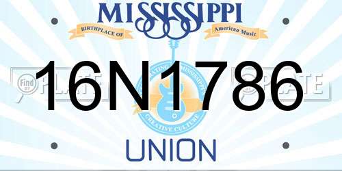 16N1786 Mississippi License Plate